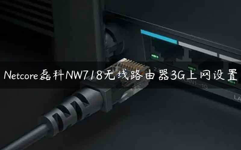 Netcore磊科NW718无线路由器3G上网设置