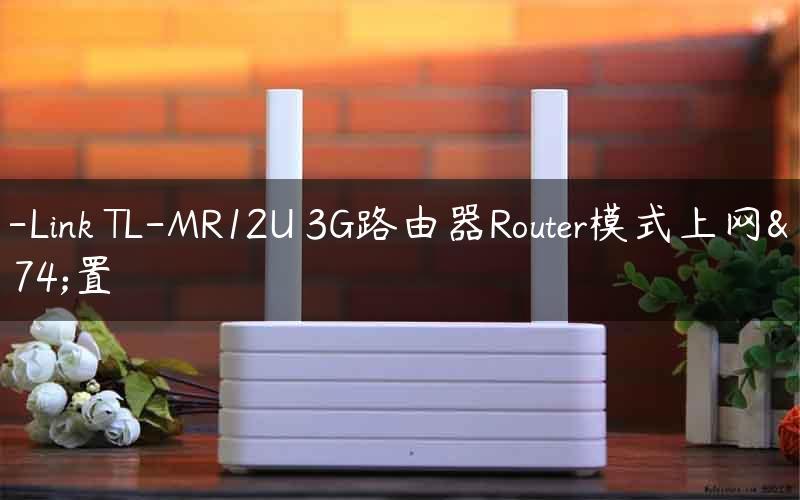 TP-Link TL-MR12U 3G路由器Router模式上网设置