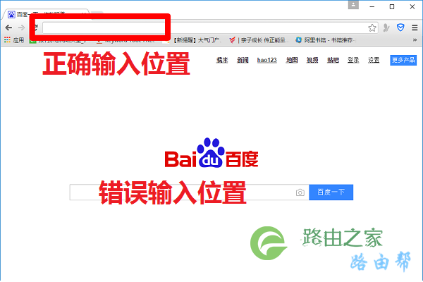 浏览器中正确的输入位置