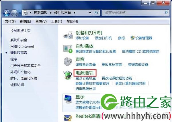 继续点击“电源选项”