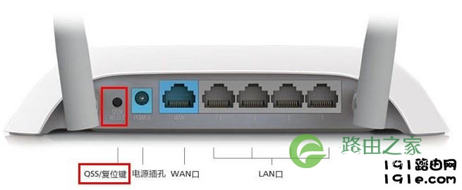 路由器上的恢复出厂设置按键