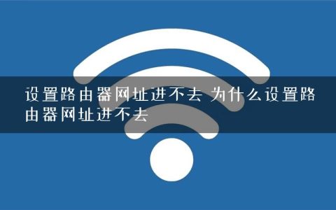 设置路由器网址进不去 为什么设置路由器网址进不去