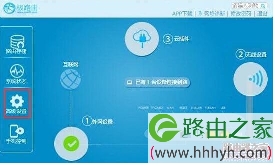 hiwifi极路由如何开启穿墙模式？