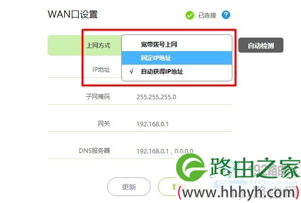 路由器中的 上网方式