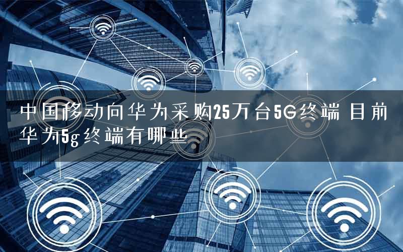 中国移动向华为采购25万台5G终端 目前华为5g终端有哪些