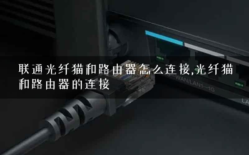 联通光纤猫和路由器怎么连接,光纤猫和路由器的连接