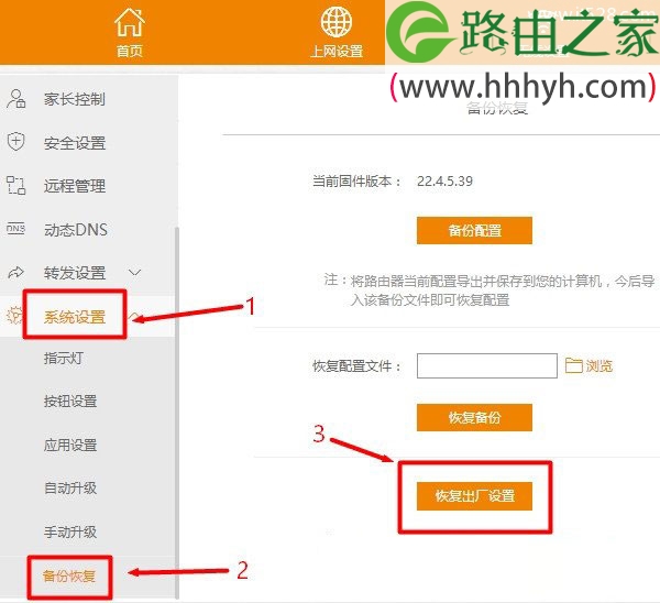 斐讯(PHICOMM)k2路由器恢复出厂设置