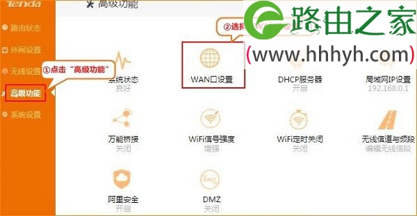 腾达(Tenda)FH1203无线路由器设置上网