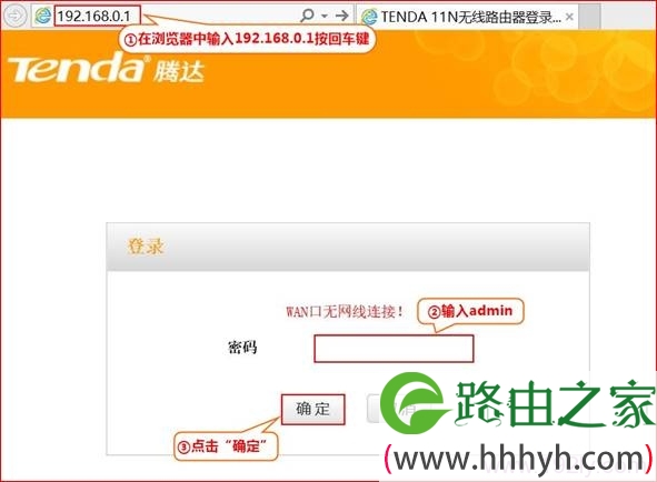腾达(Tenda)FH450路由器登录界面