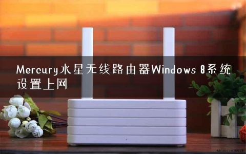 Mercury水星无线路由器Windows 8系统设置上网