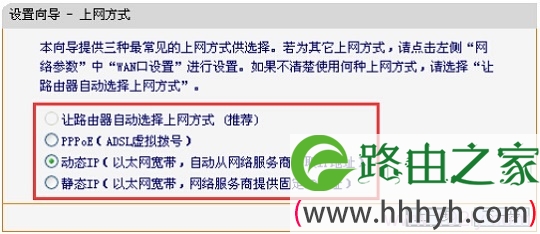 FW305R+路由器上的上网方式选择