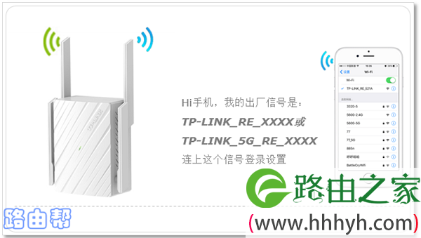 接通电源后，扩展器会发射默认的无线信号