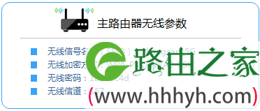 查看主路由器的无线参数