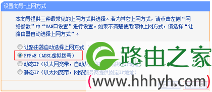 旧版本TL-WR886N，上网方式选择：PPPoE