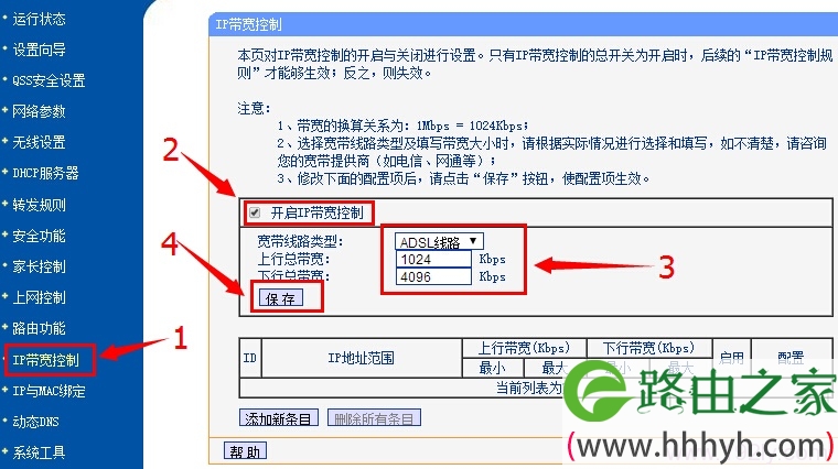 开启TL-WDR7500路由器上的IP宽带控制功能