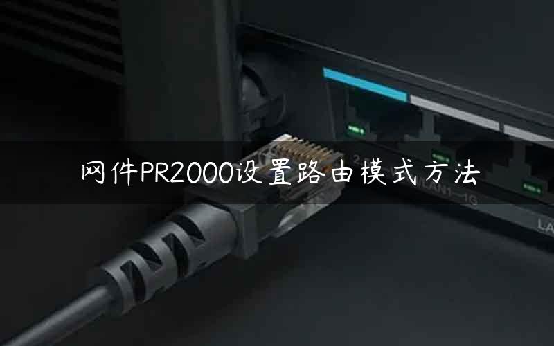 网件PR2000设置路由模式方法