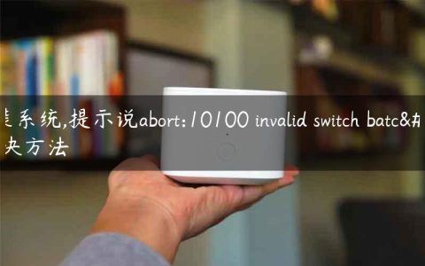 安装系统,提示说abort:10100 invalid switch batc解决方法