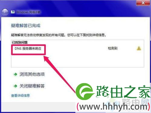 电脑无法连接网络并诊断提示DNS服务器未响应的解决方法