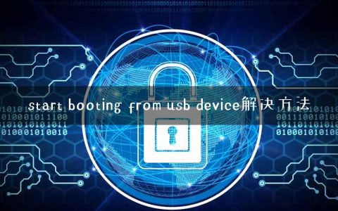 start booting from usb device解决方法