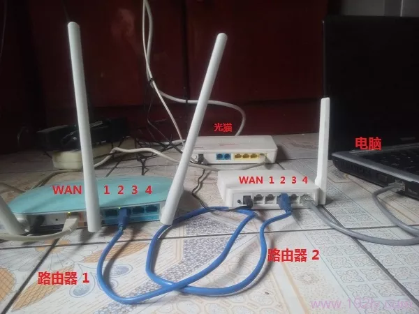 一个猫连接2个路由器上网，连接方法2