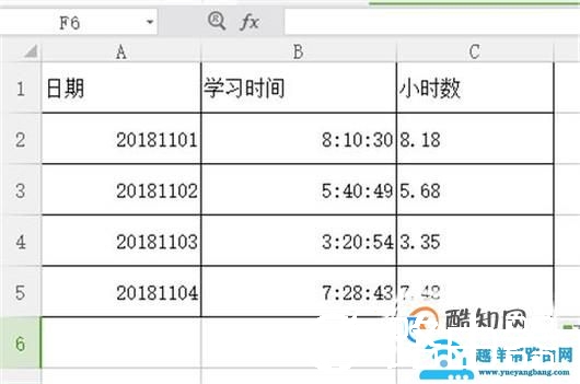 excel文件时间统计好后怎么计算小时数