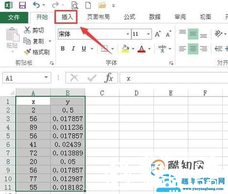 简单使用Excel绘制函数图像