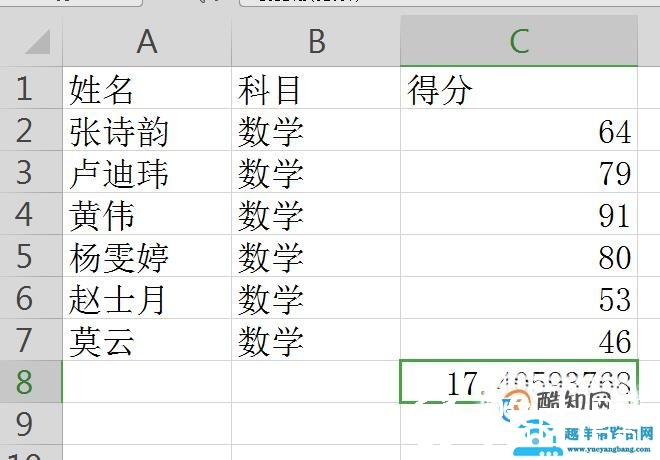 Excel标准差怎么计算