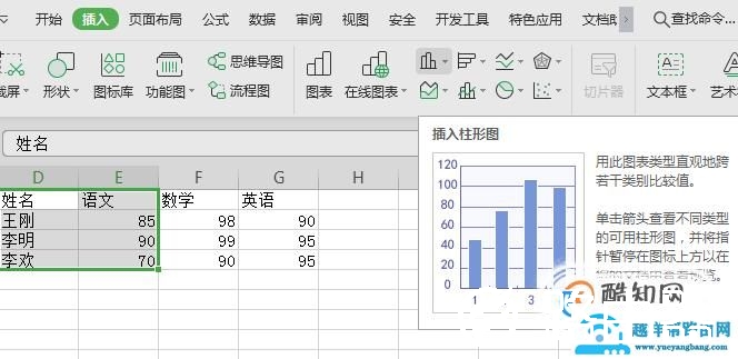 excel中怎样做柱状图