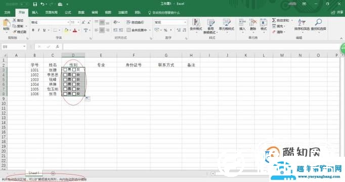 怎样把Excel表格中的小方格选项打对勾