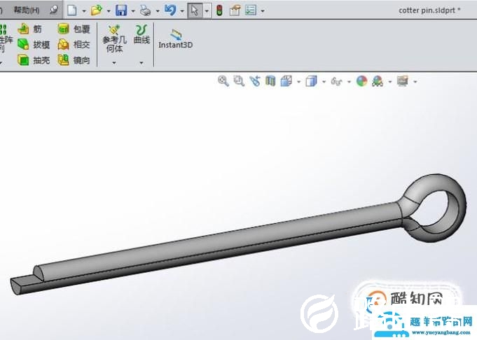 SolidWorks中如何快速创建一个3.2x50的开口销？