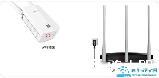 如何使用WPS按钮设置水星扩展器？