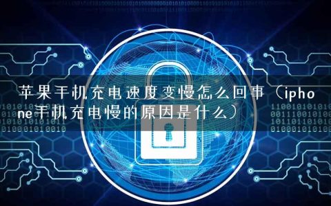 苹果手机充电速度变慢怎么回事（iphone手机充电慢的原因是什么）