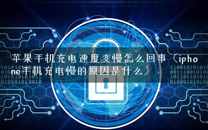 苹果手机充电速度变慢怎么回事（iphone手机充电慢的原因是什么）