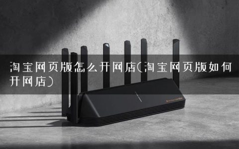 淘宝网页版怎么开网店(淘宝网页版如何开网店)