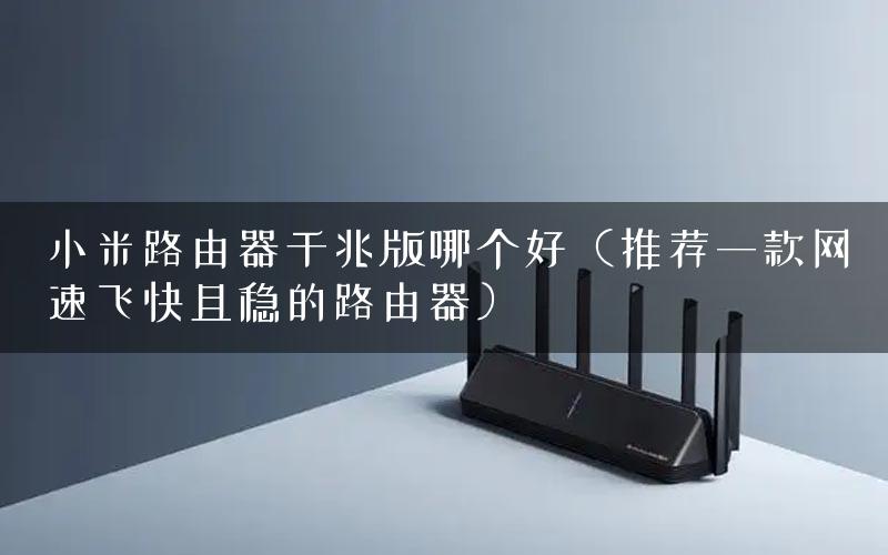 小米路由器千兆版哪个好（推荐一款网速飞快且稳的路由器）
