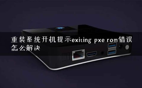 重装系统开机提示exiting pxe rom错误怎么解决