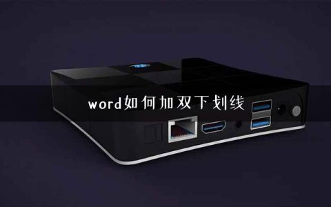 word如何加双下划线