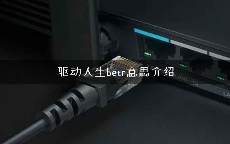 驱动人生betr意思介绍