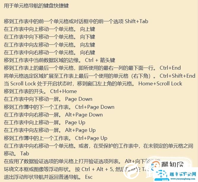 excel表格使用技巧快捷键大全