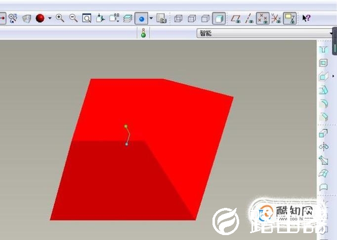 Pro/e如何造一个红色的四棱台？