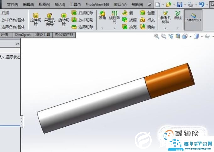 SolidWorks如何创建一个香烟？