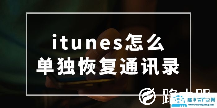 itunes怎么单独恢复通讯录