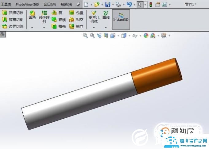 SolidWorks如何创建一个香烟？