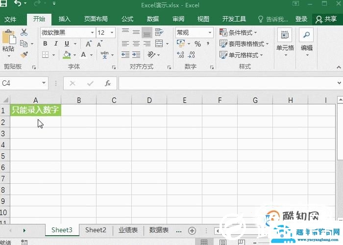 Excel单元格限制录入，实用小技巧