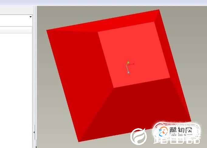 Pro/e如何造一个红色的四棱台？