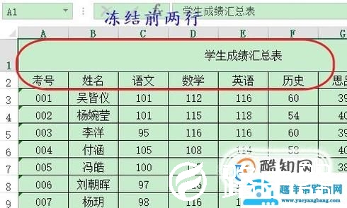 Excel表格如何冻结行和列？