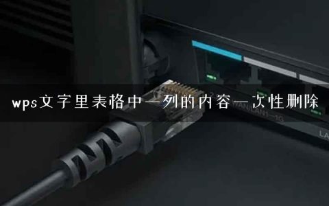 wps文字里表格中一列的内容一次性删除