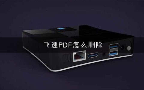 飞速PDF怎么删除