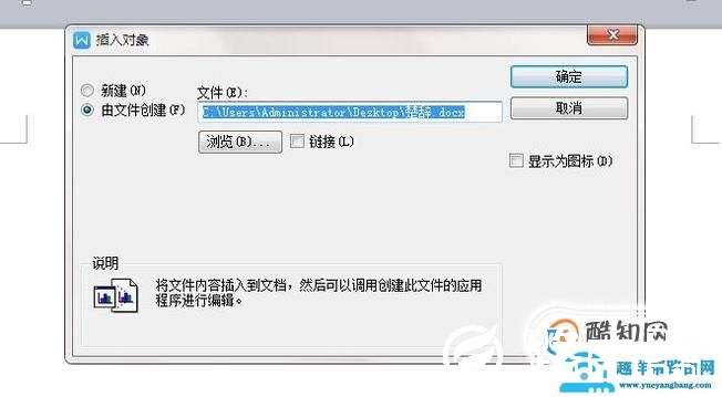 word如何插入文件对象