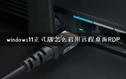 windows11正式版怎么启用远程桌面RDP